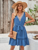 Tied Frill Sleeveless Mini Dress -BazaarBey - www.shopbazaarbey.com