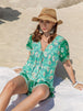 Tied Printed Short Sleeve Romper Trendsi