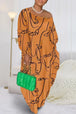 Printed Single Shoulder Lantern Sleeve Maxi Dress -BazaarBey - www.shopbazaarbey.com