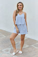  Let It Happen  Double Flare Striped Romper in Cobalt Blue Bazaarbey