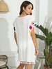 Tassel Boat Neck Flutter Sleeve Cover Up Trendsi