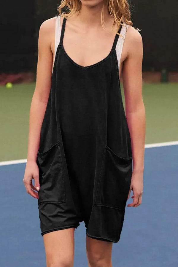 BazaarBey Pocketed Spaghetti Strap Romper 