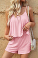 Ribbed Adjustable Spaghetti Strap Romper Trendsi
