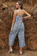 Printed Spaghetti Strap Low Back Jumpsuit Trendsi