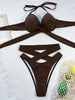 Crisscross Halter Neck Bikini Set Trendsi
