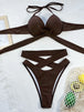 Crisscross Halter Neck Bikini Set Trendsi