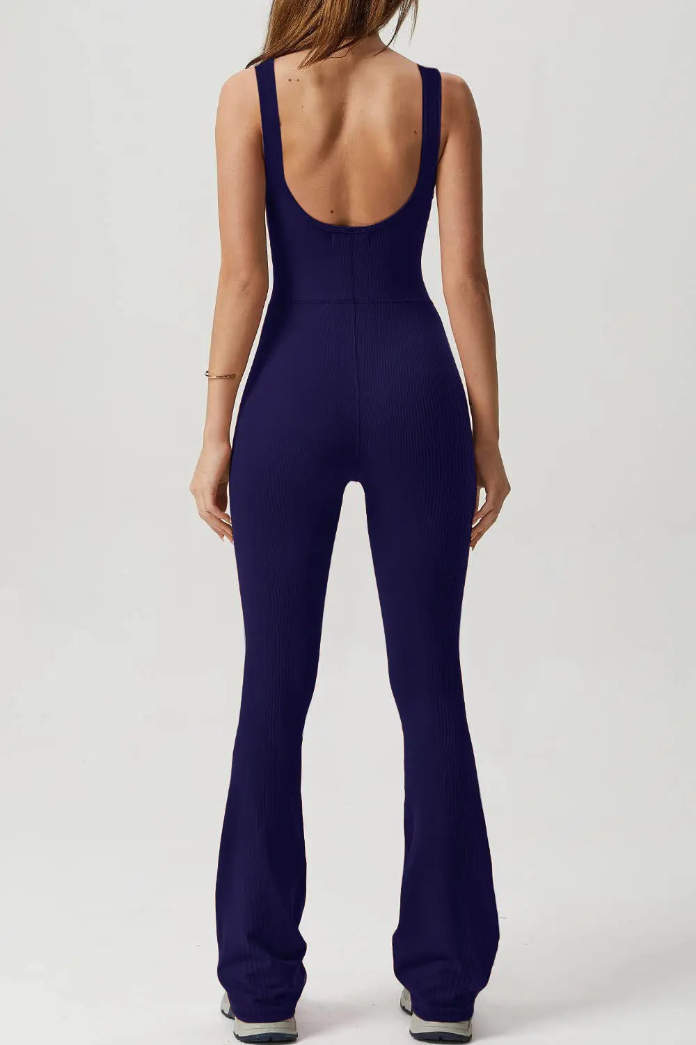 Square Neck Sleeveless Sports Jumpsuit Trendsi