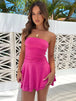 Ruched Layered Tube Mini Dress -BazaarBey - www.shopbazaarbey.com