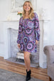  Printed Long Sleeve Mini Dress with Short Liner -BazaarBey - www.shopbazaarbey.com