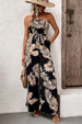 BazaarBey Printed Strapless Wide Leg Jumpsuit with Pockets 