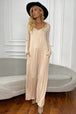 Long Sleeve V-Neck Jumpsuit with Pockets Trendsi