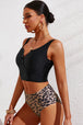 Half Snap Square Neck Tankini Set Trendsi