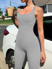 Square Neck Wide Strap Jumpsuit Trendsi