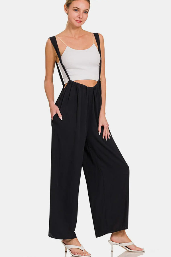  Tie Back Suspender Jumpsuit with Pockets Trendsi