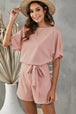 Tie Belt Short Sleeve Romper Trendsi