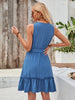 Tied Frill Sleeveless Mini Dress -BazaarBey - www.shopbazaarbey.com