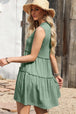 Frill Notched Sleeveless Mini Dress -BazaarBey - www.shopbazaarbey.com