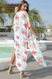 Floral Slit Half Sleeve Cover-Up Trendsi