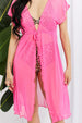 Swim Pool Day Mesh Tie-Front Cover-Up Trendsi
