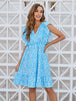 Ruffled  Floral  Mini Dress -BazaarBey - www.shopbazaarbey.com