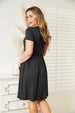  Full Size Short Sleeve Dress with Pockets -BazaarBey - www.shopbazaarbey.com