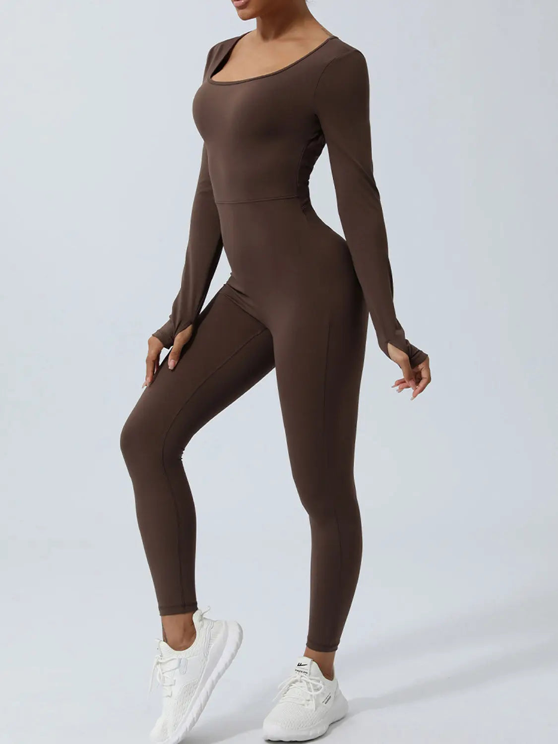 Twisted Backless Long Sleeve Jumpsuit Trendsi