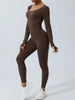 Twisted Backless Long Sleeve Jumpsuit Trendsi