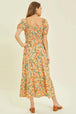  Full Size Floral Smocked Tiered Midi Dress -BazaarBey - www.shopbazaarbey.com