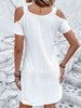  V-Neck Cold-Shoulder Dress -BazaarBey - www.shopbazaarbey.com