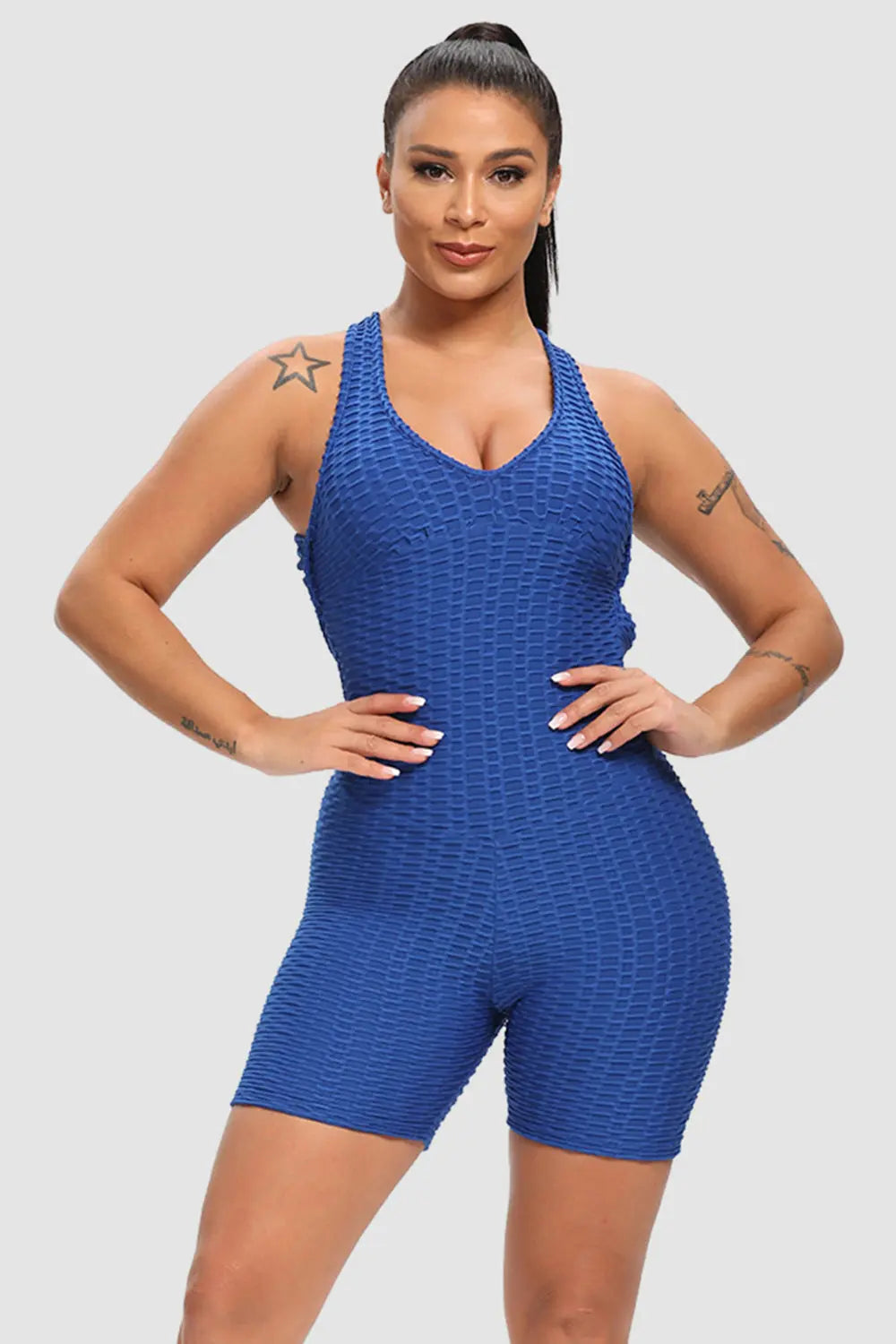  Wide Strap Active Romper Trendsi