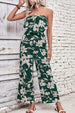 Floral Strapless Wide Leg Jumpsuit Trendsi