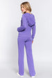 ACTIVE BASIC French Terry Zip Up Hoodie and Drawstring Pants Set Trendsi