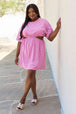  Summer Field Full Size Cutout T-Shirt Dress in Carnation Pink -BazaarBey - www.shopbazaarbey.com