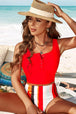 Half Snap Square Neck Tankini Set Trendsi