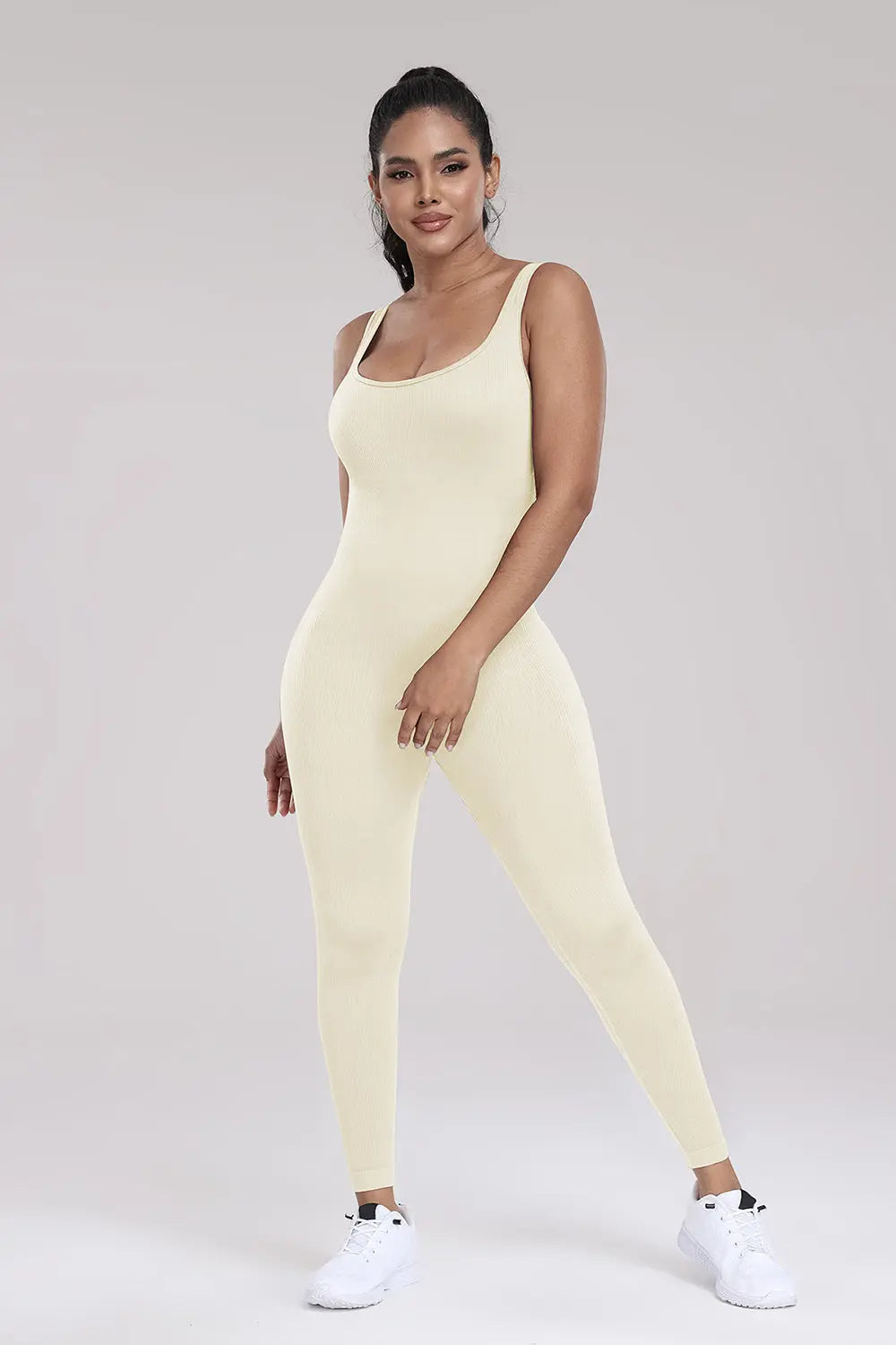 Wide Strap Sleeveless Active Jumpsuit Trendsi
