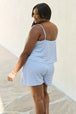  Let It Happen  Double Flare Striped Romper in Cobalt Blue Bazaarbey