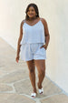  Let It Happen  Double Flare Striped Romper in Cobalt Blue Bazaarbey