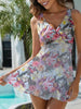 BazaarBey Printed Surplice Wide Strap Two-Piece  Set 