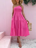 Smocked Single Shoulder Sleeveless Dress -BazaarBey - www.shopbazaarbey.com