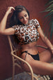 Animal Print Tie Side Three-Piece Swim Set Trendsi