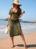 Slit Openwork  Short Sleeve Cover-Up Trendsi