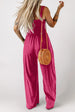 Smocked Square Neck Wide Leg Jumpsuit with Pockets Trendsi