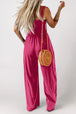 Smocked Square Neck Wide Leg Jumpsuit with Pockets Trendsi