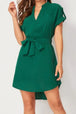 Tied Notched Short Sleeve Dress -BazaarBey - www.shopbazaarbey.com