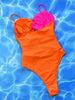 Two-Tone Twisted  One-Piece Swimsuit Trendsi