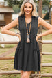 Frill Notched Sleeveless Mini Dress -BazaarBey - www.shopbazaarbey.com