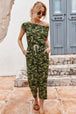 BazaarBey Camouflage Drawstring Crop Leg Jumpsuit 