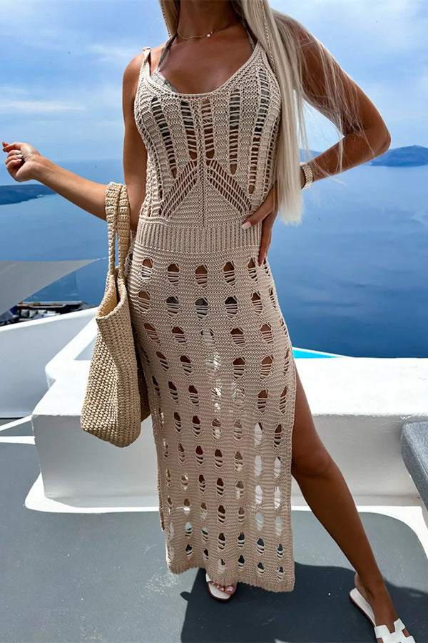 BazaarBey  Slit Scoop Neck Sleeveless Cover Up 