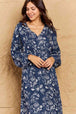  Night Out Full Size Balloon Sleeve Floral Midi Dress -BazaarBey - www.shopbazaarbey.com