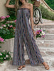 Tied Printed Tube Wide Leg Jumpsuit Trendsi
